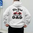 Two Fast Dad Of The Birthday Boy Racing Car Family Men's Hoodie Back Print