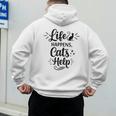 Women's Life Happens Cats Help Cat Lover Cat Moms Cat Dads Men's Hoodie Back Print Women's Life Happens Cats Help Cat Lover Cat Moms Cat Dads Men's Hoodie Back Print
