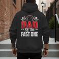 1 Year Old Racing Car Fast One Birthday 1st Family Dad Men's Hoodie Back Print