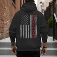 American Flag Cheer Dad Vintage Patriotic Father Cheerleader Men's Hoodie Back Print