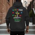 Autism Dad Son Father Autistic Kid Awareness Jesus Christian Men's Hoodie Back Print