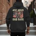Best Boxer Dad Ever USA Flag American Dog Animal Lover Men's Hoodie Back Print