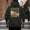 Best Siamese Cat Dad Ever Retro Vintage Sunset Men's Hoodie Back Print