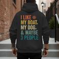 I Like My Boat Dog And Maybe 3 People Retro Sailor Dad Men's Hoodie Back Print