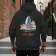 Cat Dad Vintage Catamaran Sailing Men's Hoodie Back Print