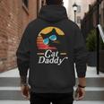 Cat Daddy Vintage 80s Style Cat Retro Sunglasses Distressed Men's Hoodie Back Print