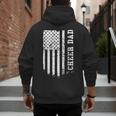 Cheer Dad Cheerleading American Flag Fathers Day Cheerleader Men's Hoodie Back Print