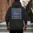 Cheer Dad Daddy Bow Sport Cheerleader Cheerleading Blue Men's Hoodie Back Print