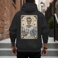 Cheer Dad Tarot Card Skeleton Cheerleading Fathers Day Men's Hoodie Back Print