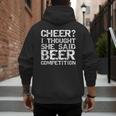 Cheer Dad Cheer I Thought She Said Beer Competition Men's Hoodie Back Print