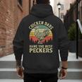 Chicken Dads Have The Best Peckers Vintage Apparel Men's Hoodie Back Print