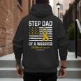 Childhood Cancer Survivor Support Step Dad Of A Warrior Men's Hoodie Back Print