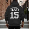 Custom Proud Volleyball Dad Number 15 Personalized For Men Men's Hoodie Back Print