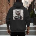 Cute Cat Mugshot Humorous Cat For Cats Lover Cat Mom Cat Dad Men's Hoodie Back Print