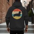 Dachshund Long Haired Dog Vintage Mom Dad Retro Men's Hoodie Back Print