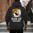 Dad Of Ballers Baseball Soccer Basketball Dad Men's Hoodie Back Print