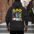 Dad Of The Big One Fishing Birthday Boy Family Party Men's Hoodie Back Print