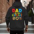 Dad Of The Birthday Boy Building Block Birthday Men's Hoodie Back Print