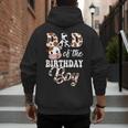 Dad Of The Birthday Boy Cow Farm 1St Birthday Boy Men's Hoodie Back Print