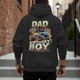 Dad Of The Birthday Boy Monster Truck Family Matching Party Men's Hoodie Back Print