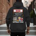 Dad Birthday Crew Movie Night Theme Matching Party Men's Hoodie Back Print