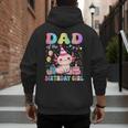 Dad Of The Birthday Girl Axolotl Bday Party Family Men's Hoodie Back Print