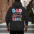 Dad Of The Birthday Girl Family Summer Beach Birthday Party Men's Hoodie Back Print