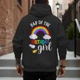 Dad Of The Birthday Girl Rainbow B-Day Matching Family Men's Hoodie Back Print