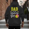 Dad Of The Birthday Girl Softball Player Theme B-Day Daddy Men's Hoodie Back Print