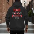 Dad Of The Birthday Twins Ladybug Birthday Family Matching Men's Hoodie Back Print