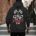 Dad Of The Fast One First Birthday Racing Car Family Men's Hoodie Back Print