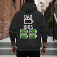 Dad Of Four Low Battery Father Of 4 Kids Dad Men's Hoodie Back Print