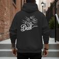 Dad Of Four Toddler Kids Fathers Day Fist Bump Family Men's Hoodie Back Print