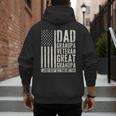 Dad Grandpa Veteran Great Grandpa Men's Hoodie Back Print