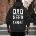 Dad Hero Legend Vintage Distressed Dad Men's Hoodie Back Print
