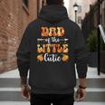 Dad Little Cutie Baby Shower Orange 1st Birthday Party Men's Hoodie Back Print