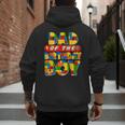 Dad And Mom Birthday Boy Building Bricks Family Party Decor Men's Hoodie Back Print
