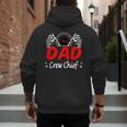 Dad Pit Crew Chief Racing Birthday Childs Party Fun Men's Hoodie Back Print