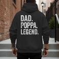 Dad Poppa Legend Vintage Distressed Bold Poppa Graphic Men's Hoodie Back Print