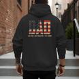 Dad Protector Hero Legend USA Flag Dad Father's Day Men's Hoodie Back Print
