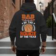 Dad Of Rookie 1st Basketball Bday Theme Matching Men's Hoodie Back Print