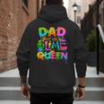 Dad Of The Slime Queen Birthday Family Matching Party Men's Hoodie Back Print