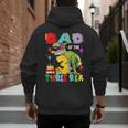 Dad Of The Three Rex 3Rd Birthday Boy Dinosaur T-Rex Men's Hoodie Back Print