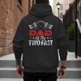 Dad Of The Two Fast Second Birthday Racing Car Family Men's Hoodie Back Print