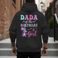 Dada Of The Birthday For Girl Dinosaur T-Rex Party Family Men's Hoodie Back Print