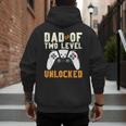 Daddy Again Leveled Up To Dad Of 2 Gamer Dad Level Unlocked Men's Hoodie Back Print