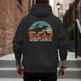 Daddy Dinosaur Daddysaurus 3 Three Kids Xmas Men's Hoodie Back Print