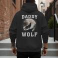 Daddy Wolf Wolves Dad Moon Fathers Day Men's Hoodie Back Print