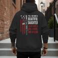 Daughter Gun Shovel Alibi Mom Dad Guns Joke -ON Back Men's Hoodie Back Print
