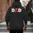 Disney Mickey And Friends Dad Mickey Distressed Text Logo Men's Hoodie Back Print
